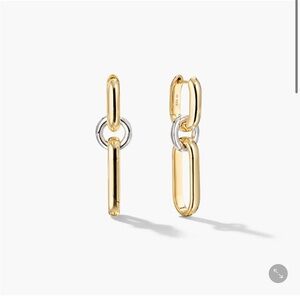 Mejuri Gold and Silver Dual Link Earrings